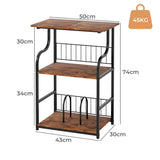 Levede Side Table 3-Tier Storage Shelf Modern Table - Front View