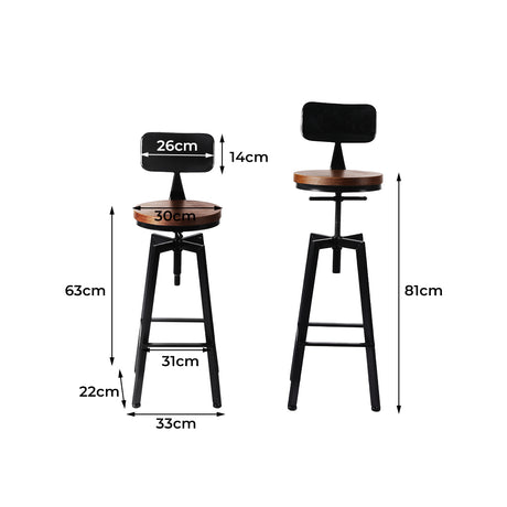 Levede 1x Industrial Bar Stools Kitchen-2018816789638680578