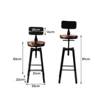Levede 1x Industrial Bar Stools Kitchen-2018816789638680578