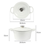 TOQUE 4L Enamel Dutch Oven Pot in White Colour-2018816786526507010
