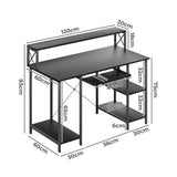 Levede Office Gaming Computer Desk Black - Front View