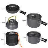 Toque 16Pcs Camping Cookware Set Outdoor - Front View