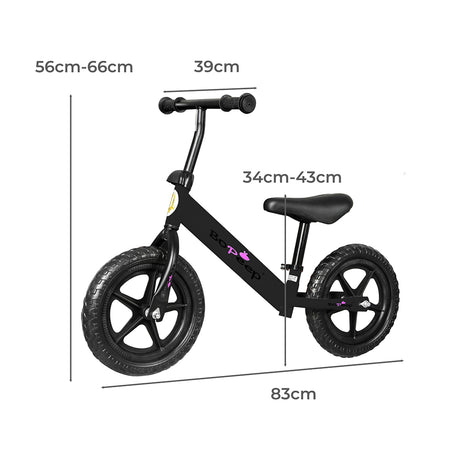 BoPeep Kids Balance Bike Ride On Toys Black-2006733050179883010