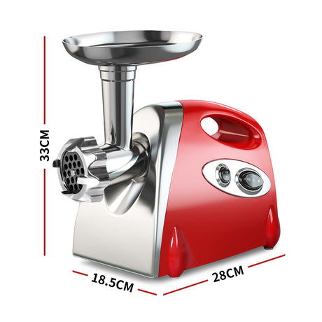 800W Electric Meat Grinder Mincer Sausage Red-1954802837879918594
