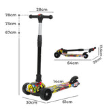 Bopeep Foldable Kids Scooter LED Music Blue - Front View