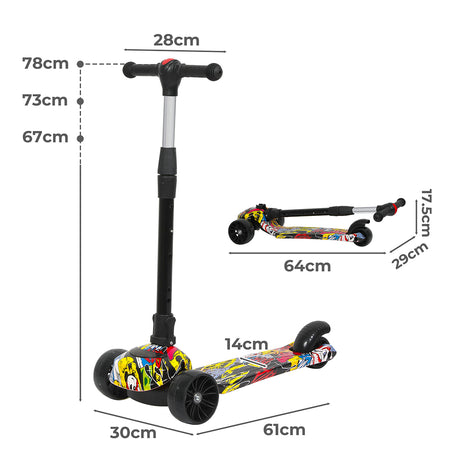 Bopeep Foldable Kids Scooter LED Music Blue-1954802362602360834