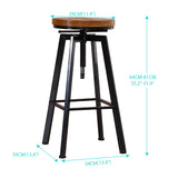 Levede 4x Bar Stools Industrial Kitchen - Front View