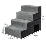 Pawz 4 Steps Pet Stairs Dog Ramp High Density Foam Grey-2006732767437656066