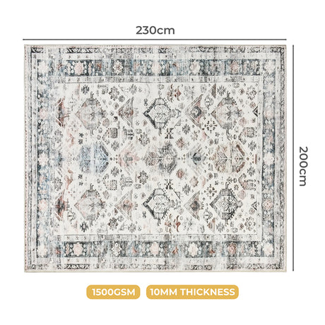 Marlow  Floor Rug Vintage Short Pile Washable Carpet Soft Plush Non Slip 200x230-2018816829916581890