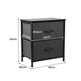 Levede Storage Cabinet Chest of 2 Drawers Dark Grey-2018816789273776130