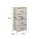 Levede Storage Cabinet Tower Chest Beige - Front View