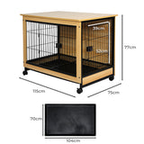 PaWz Wooden Wire Dog Kennel Side End XXL XX-Large - Front View