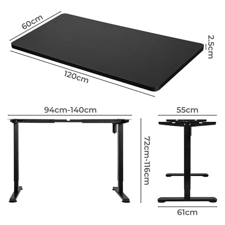 Levede Motorised Standing Desk Height 120cm Black 800x 1.5MM-2018816927035691010