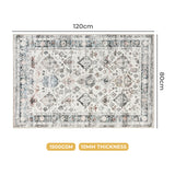 Marlow Floor Rug Vintage Short Pile Washable Carpet Soft Plush Non Slip 80X120 - Front View