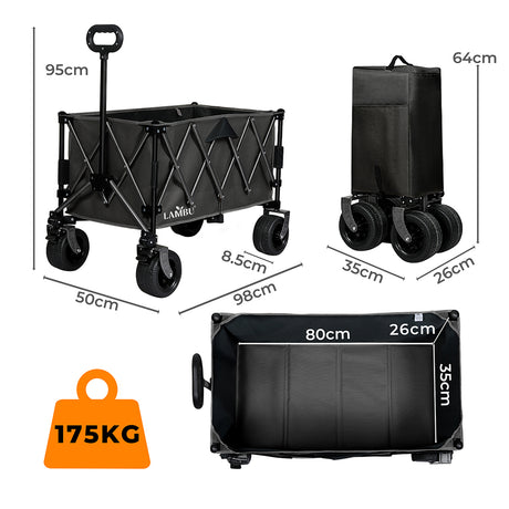 Lambu Folding Wagon Cart Black-1954802441979564034