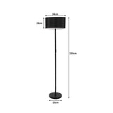EMITTO Modern LED Floor Lamp Stand Reading Black - Front View