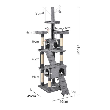 PaWz Cat Tree Scratching Post Scratcher Grey-2006733201548120066