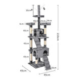 PaWz Cat Tree Scratching Post Scratcher Grey - Front View