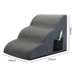 Pawz 3 Steps Pet Stairs Dog Ramp High Density Foam Grey-2018816769506021378