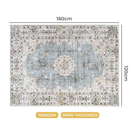 Marlow Floor Rug Short Pile Washable Vintage Carpet Soft Plush Non Slip 160x120-2018816742326931458