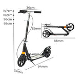 MONVELO Adult Commuter Foldable Scooter Black - Front View