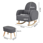 Levede Fleece Rocking Chair with footstool-2006732864741314562