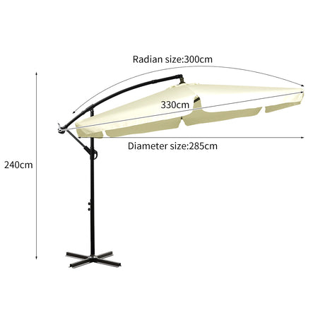 Mountview 3M Outdoor Umbrella Beach Beige Without Base-1954802876933083138
