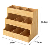 Toque Vertical Bamboo Tea Organizer Holds 180 Tea Bags - Front View