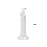 Crystal Dildo Dong Realistic Penis Cock White 15cm - Front View