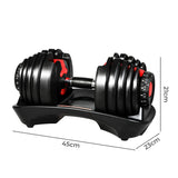 Centra 24kg Adjustable Dumbbell Set Home Gym - Front View