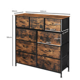 Levede Storage Cabinet Tower Chest Brown Fold - Front View