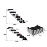 PaWz 6 Steps Dog Ramp Adjustable Height Black - Front View