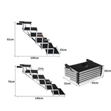 PaWz 6 Steps Dog Ramp Adjustable Height Black-2018816812736712706