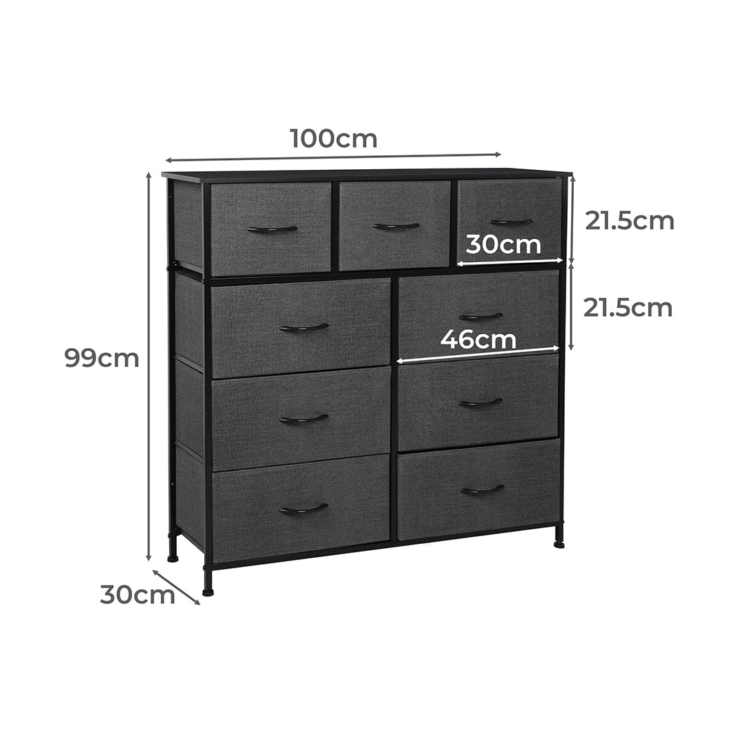 Levede 9 Chest of Drawers Storage Cabinet-2006733276156399618