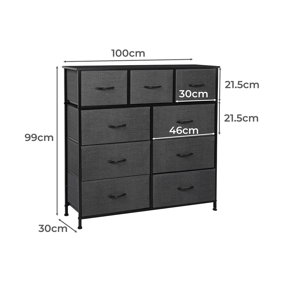 Levede 9 Chest of Drawers Storage Cabinet-2006733276156399618