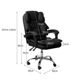 Levede Gaming Chair Office Computer Black No Footrest - Front View