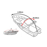 12-14 FT Boat Cover Trailerable Weatherproof Grey 14FT - Front View