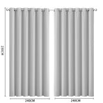2x Blockout Curtains Panels 3 Layers Grey-2006733253398106114