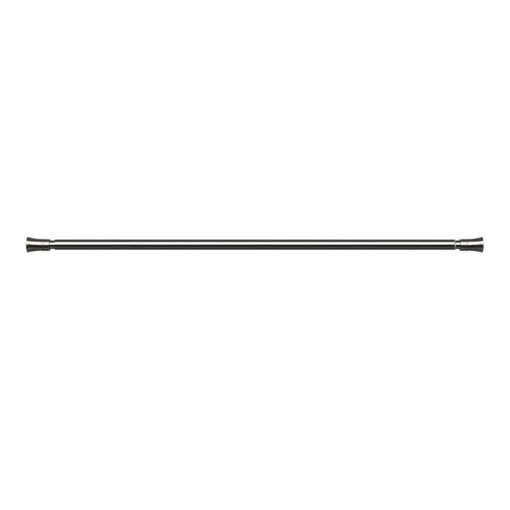 Marlow Satin Nickel Curtain Rod Steel Quiet Rail Pole Pommel Set Adjustable-2018816721514795010