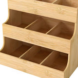 Toque Vertical Bamboo Tea Organizer Holds 180 Tea Bags - Side View