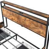 Levede Double Bed Frame RGB LED 4 Drawers USB - Side View