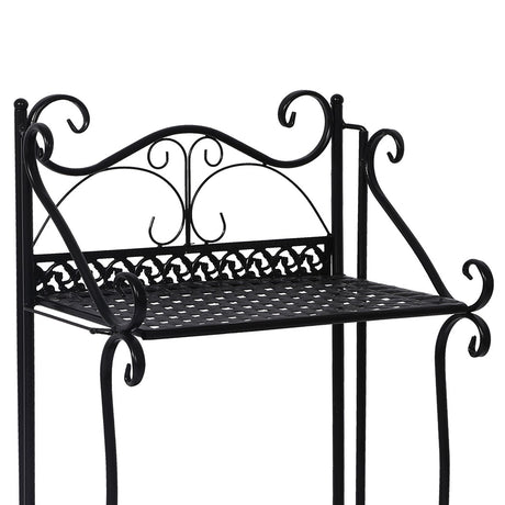 Levede Plant Stand 4 Tiers Outdoor Indoor Black-2006732932802285571