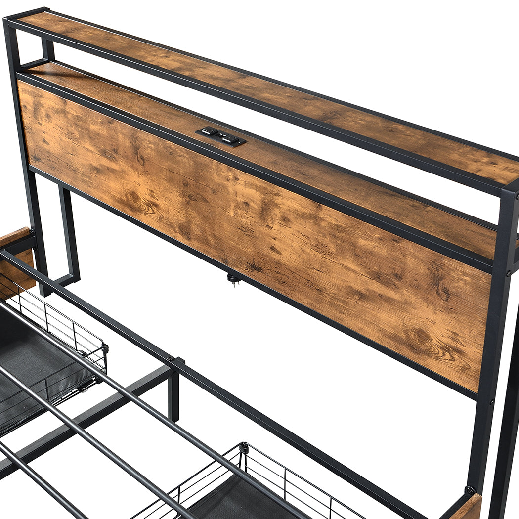 Levede Queen Bed Frame RGB LED 4 Drawers USB-2018816937181712387