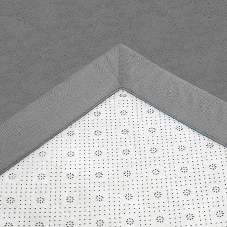 Marlow Coral Velvet Area Rugs Large Mat 180x200cm Grey-1954802462355492867