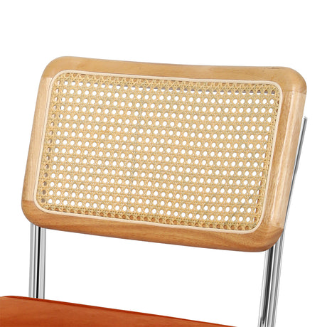 Levede 2xRattan Chair Dining Chairs Orange-2006733276517109763