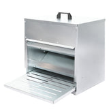 PaWz 10KG Auto Chicken Feeder Dispenser Galvanised Steel - Side View