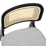 Levede Dining Chair Wood Rattan Armless Black x4-2006732736164925443