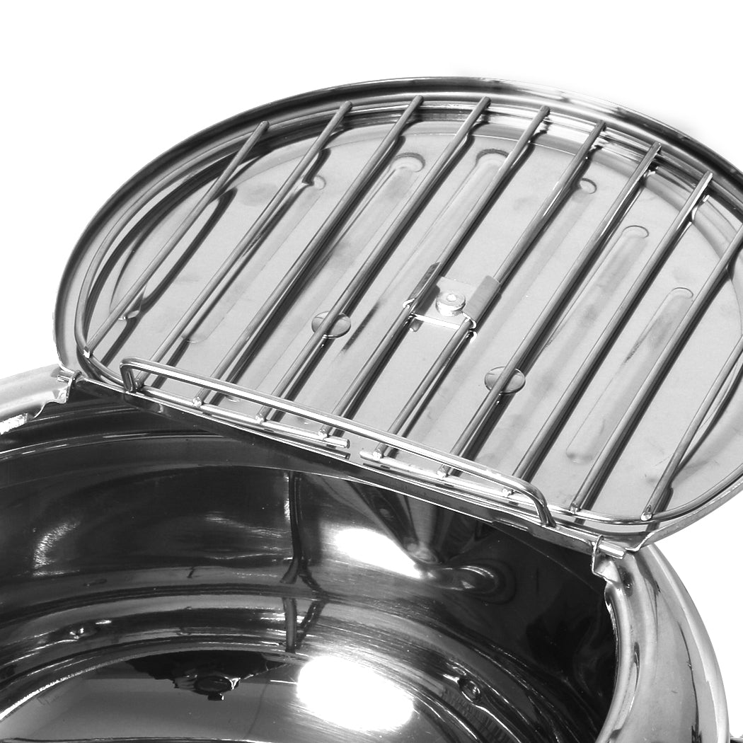 TOQUE 24cm Japanese Deep Frying Pan Silver-2018816702552346627