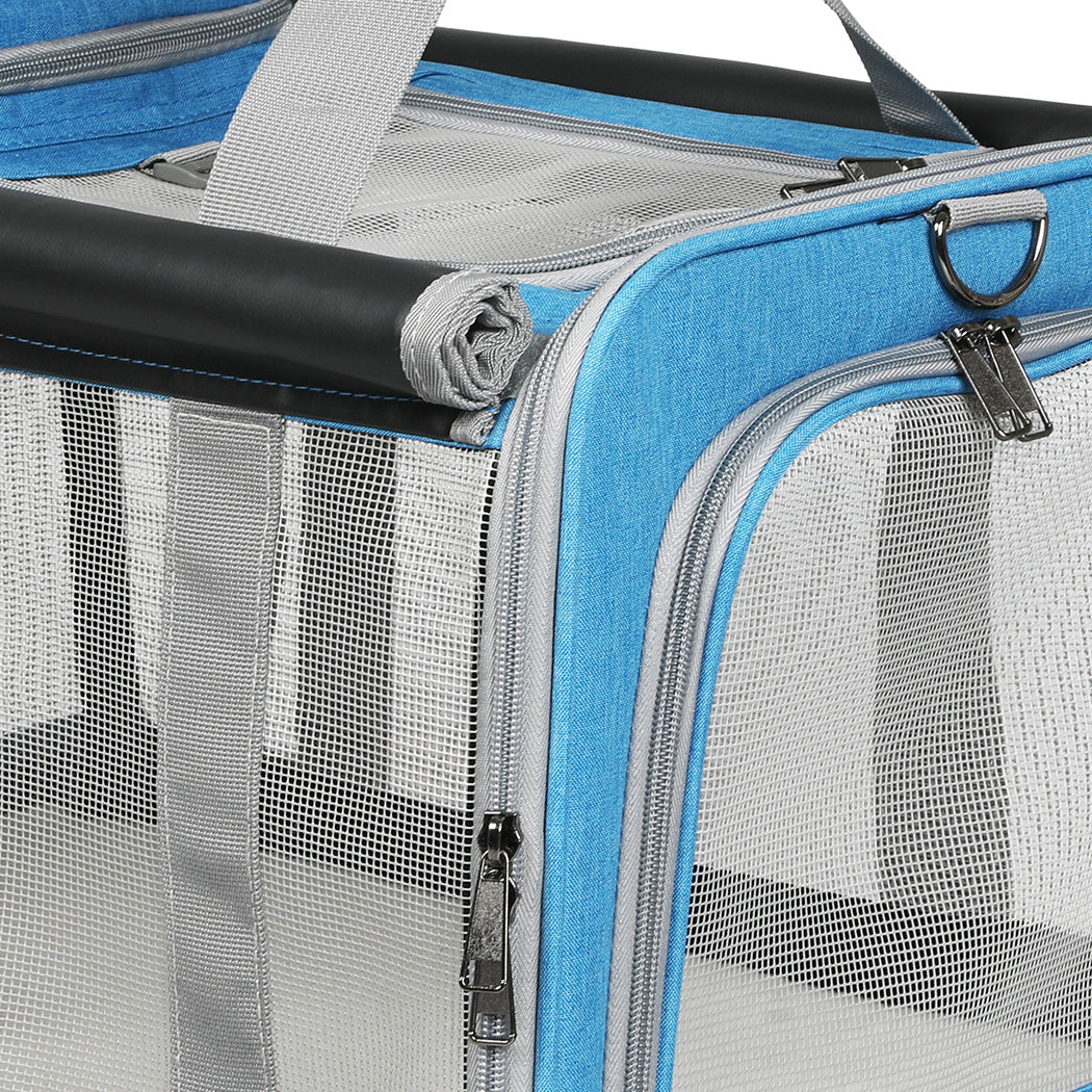 Pawz 3 in 1 Pet Soft Crate Dog Cat Carrier XL Size Blue-2006732695085912067