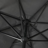 Centra 3M Outdoor Patio Umbrella Solar LED Light Grey - Side View